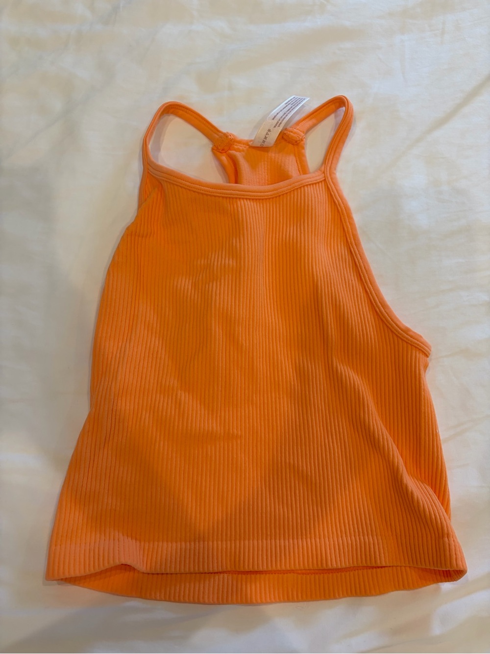 Together Orange Ribbed Racerback Tank